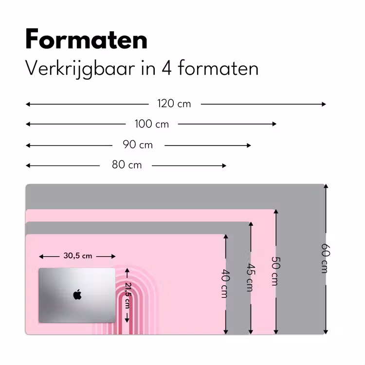 Bureau onderlegger - Regenboog - Roze - Abstract - Modern - Minimalistisch — 8