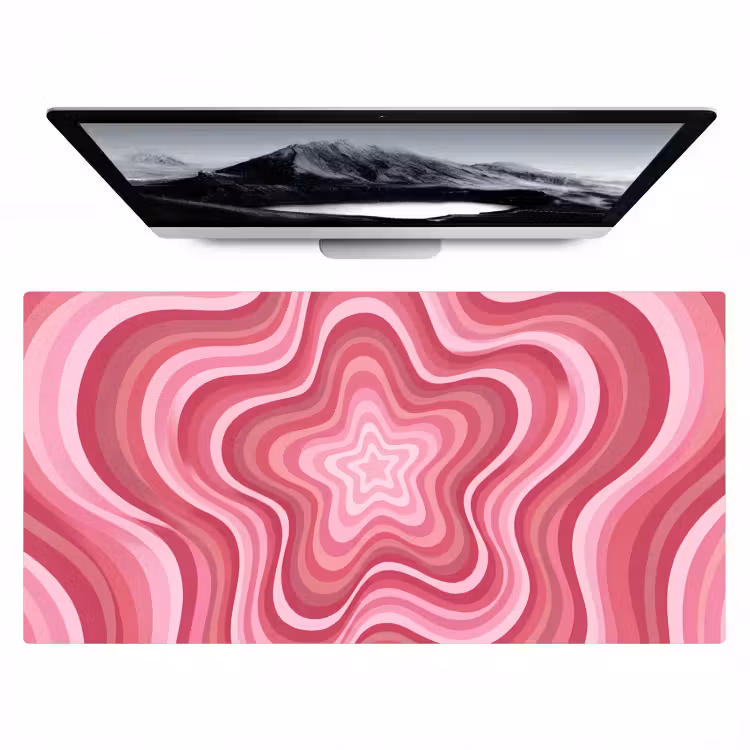 Bureau onderlegger - Ster - Golvend - Abstract - Roze — 1