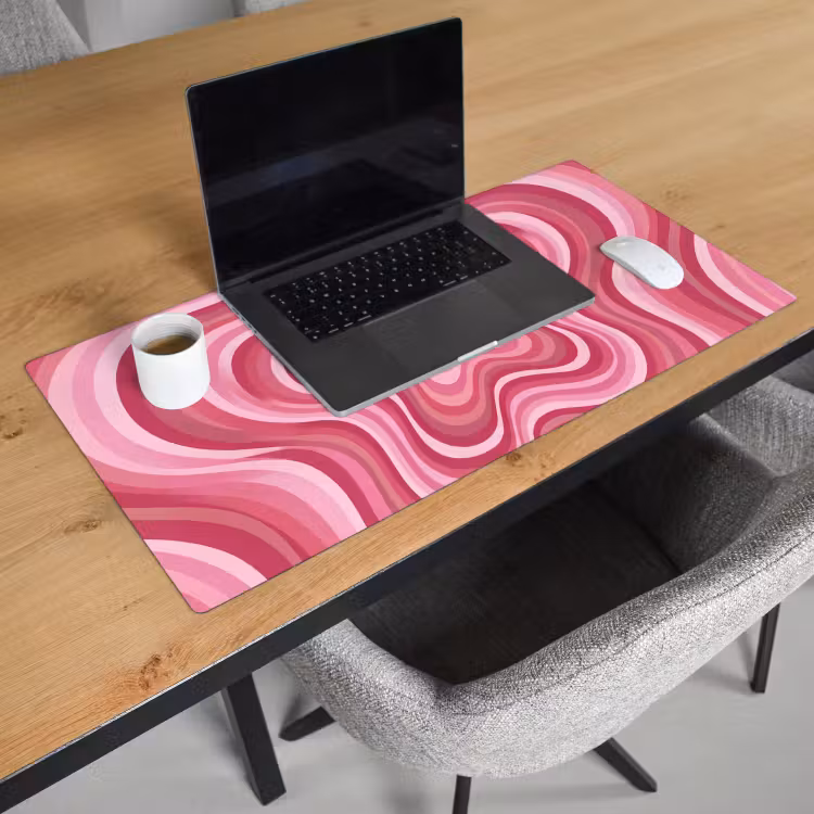 Bureau onderlegger - Ster - Golvend - Abstract - Roze — 3