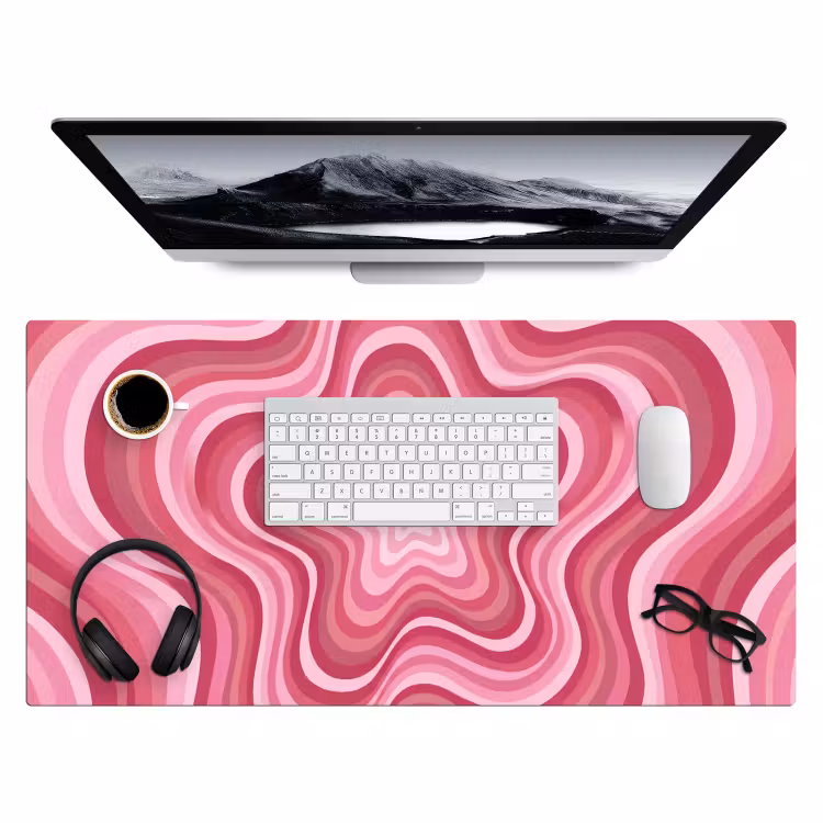 Bureau onderlegger - Ster - Golvend - Abstract - Roze — 4