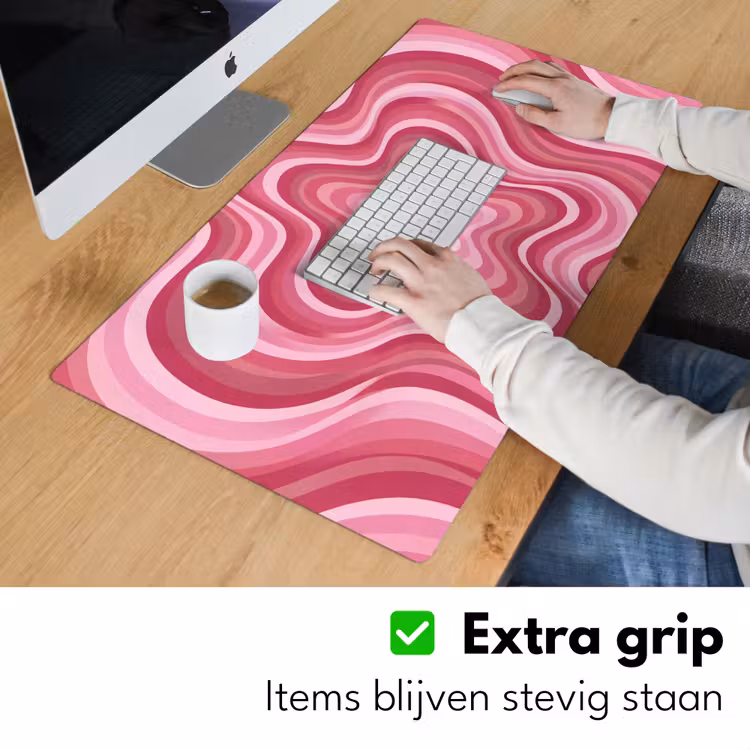 Bureau onderlegger - Ster - Golvend - Abstract - Roze — 6