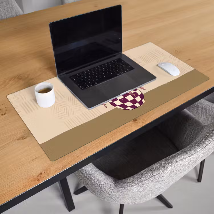 Bureau onderlegger - Vaas - Geruit - Planten - Modern - Paars — 3