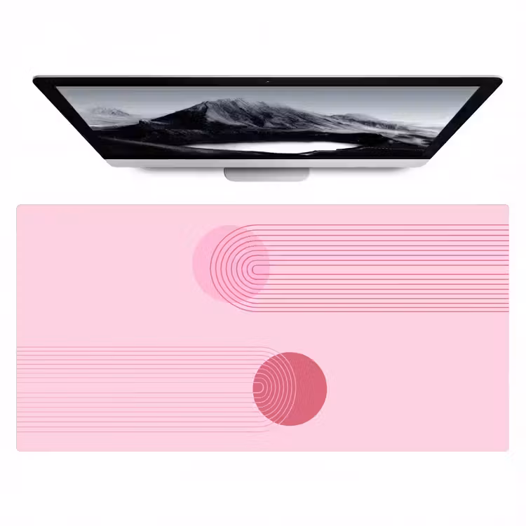 Bureau onderlegger - Vormen - Lijnen - Minimalistisch - Roze — 1