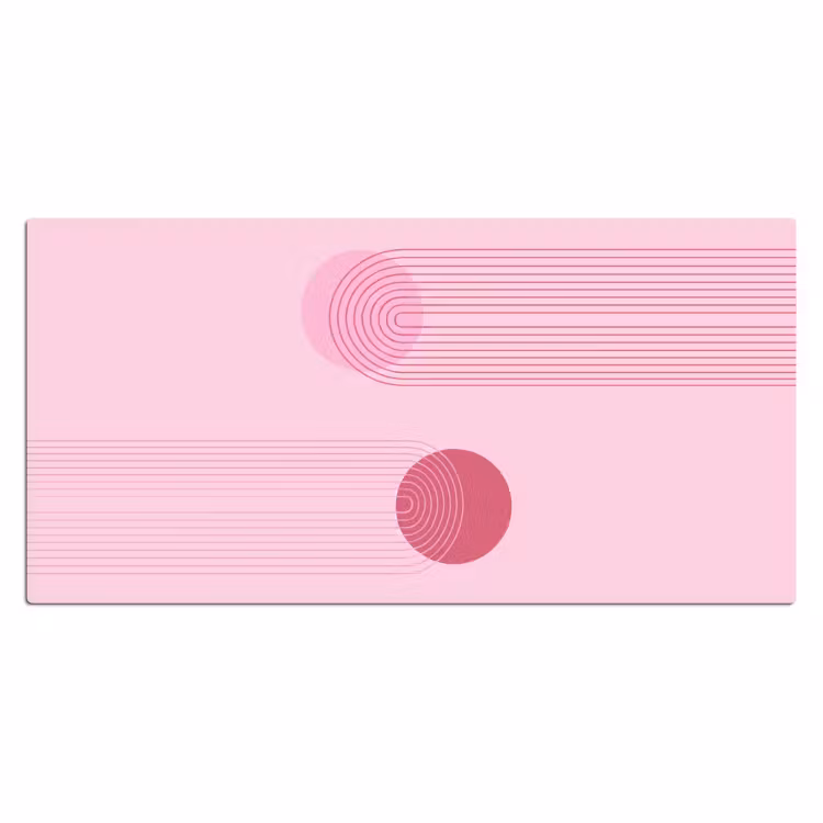 Bureau onderlegger - Vormen - Lijnen - Minimalistisch - Roze — 2
