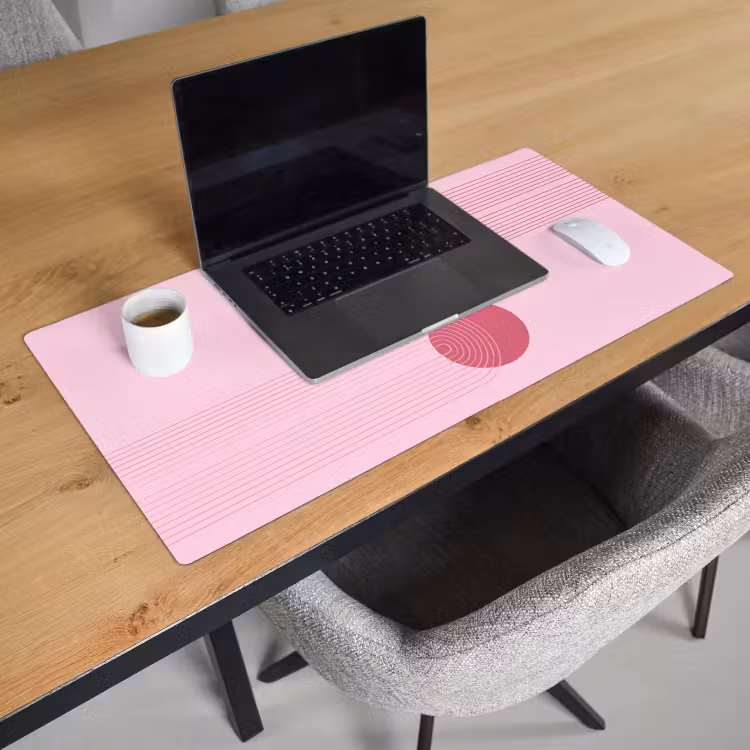 Bureau onderlegger - Vormen - Lijnen - Minimalistisch - Roze — 3