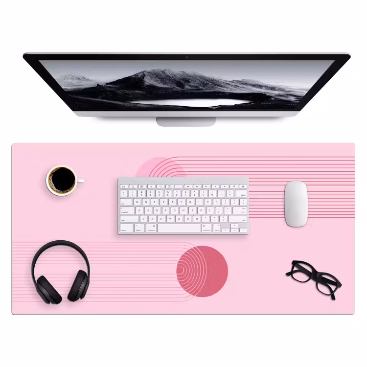 Bureau onderlegger - Vormen - Lijnen - Minimalistisch - Roze — 4