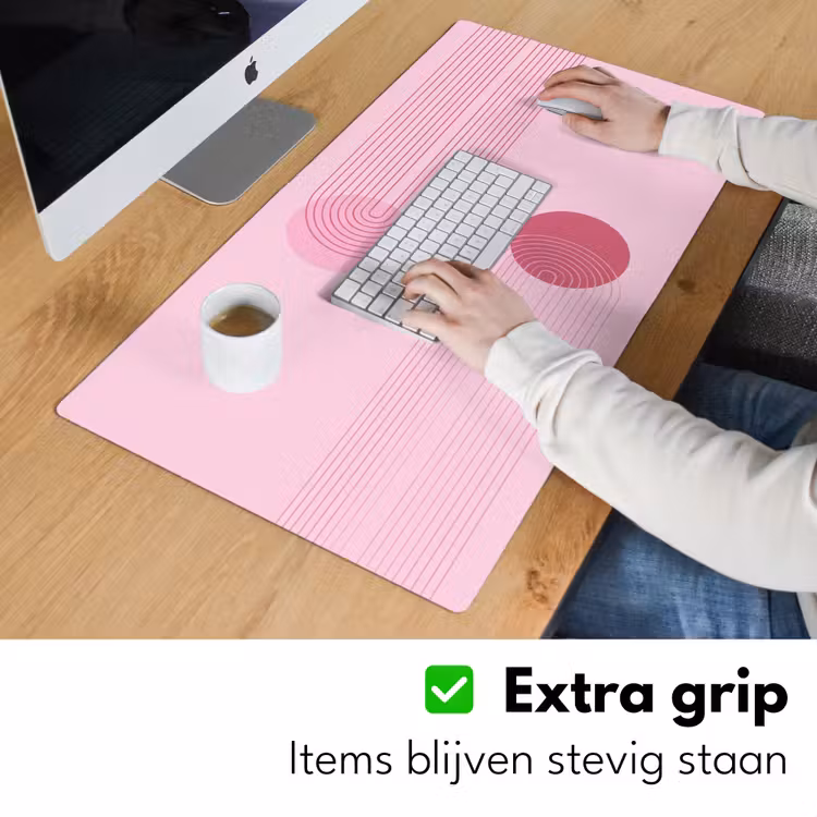 Bureau onderlegger - Vormen - Lijnen - Minimalistisch - Roze — 6