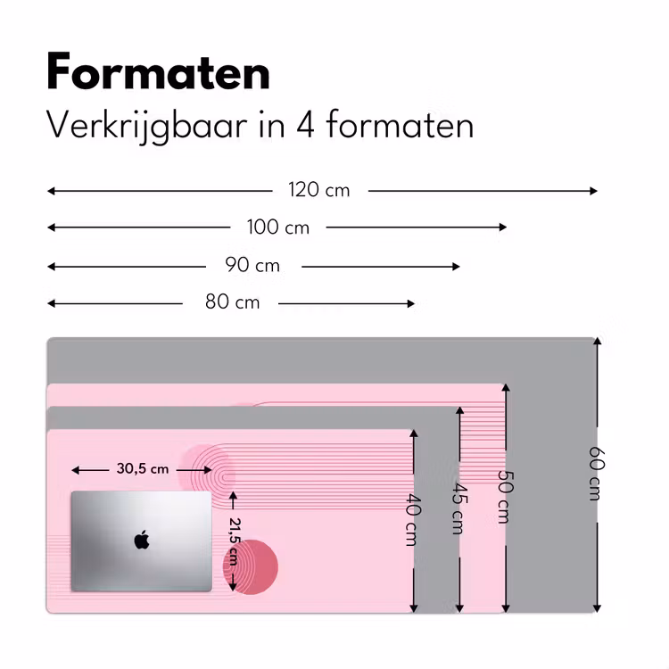 Bureau onderlegger - Vormen - Lijnen - Minimalistisch - Roze — 8