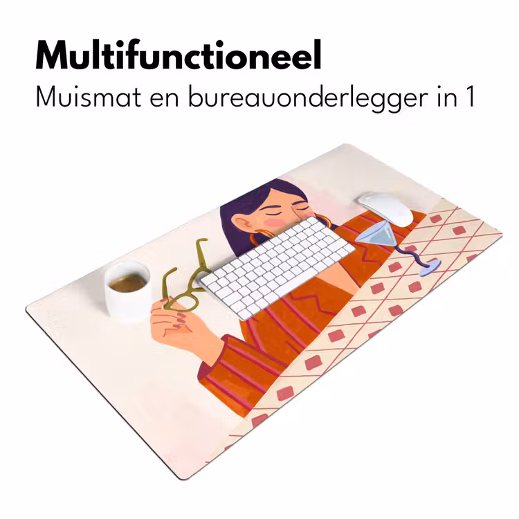 Bureau onderlegger - Vrouw - Bril - Cocktail - Illustratie - Modern — 7
