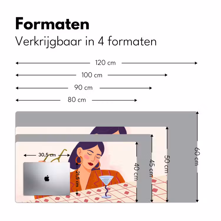 Bureau onderlegger - Vrouw - Bril - Cocktail - Illustratie - Modern — 8