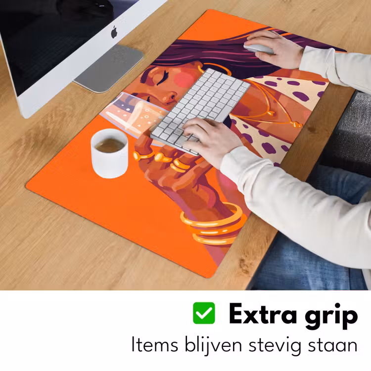 Bureau onderlegger - Vrouw - Champagne - Feest - Modern - Oranje — 6