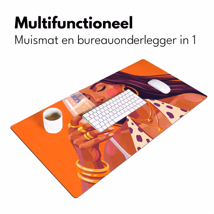 Bureau onderlegger - Vrouw - Champagne - Feest - Modern - Oranje — 7