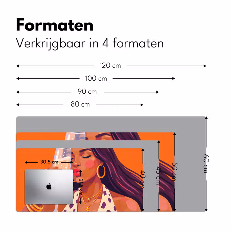 Bureau onderlegger - Vrouw - Champagne - Feest - Modern - Oranje — 8