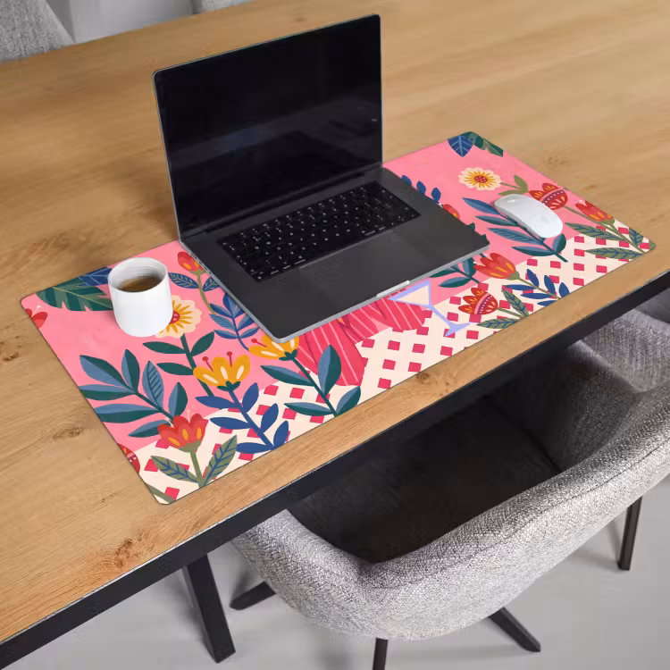 Bureau onderlegger - Vrouw - Cocktail - Bloemen - Modern - Roze — 3