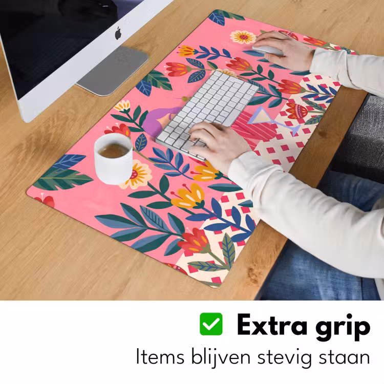 Bureau onderlegger - Vrouw - Cocktail - Bloemen - Modern - Roze — 6