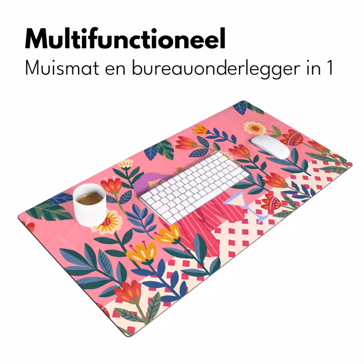 Bureau onderlegger - Vrouw - Cocktail - Bloemen - Modern - Roze — 7