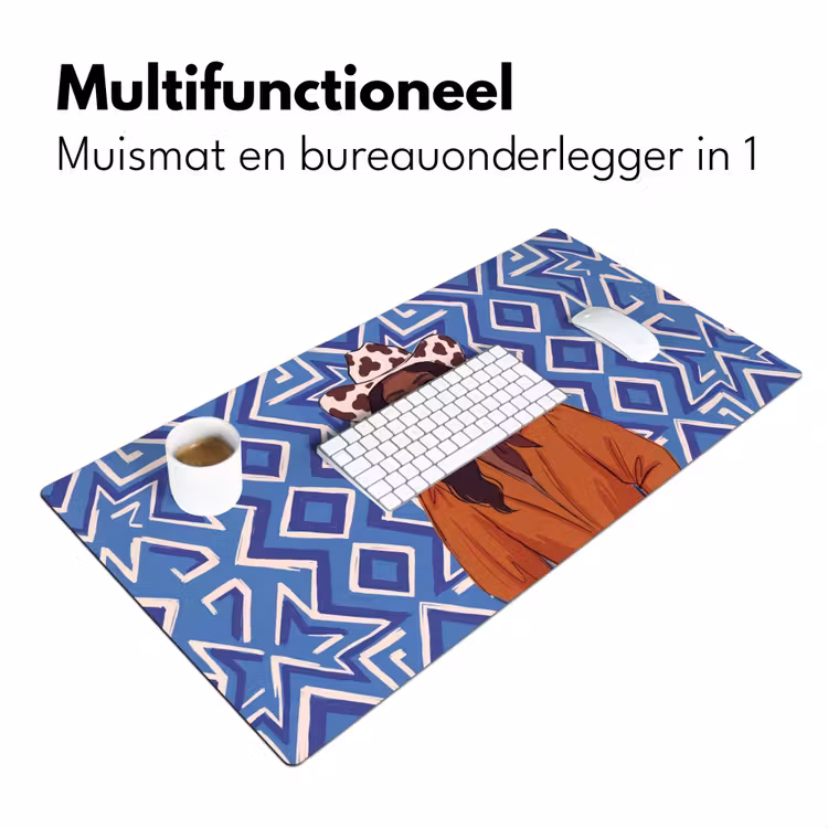 Bureau onderlegger - Vrouw - Cowboyhoed - Portret - Modern - Blauw — 7
