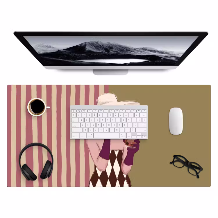 Bureau onderlegger - Vrouw - Hoed - Mode - Abstract - Kleurrijk — 4