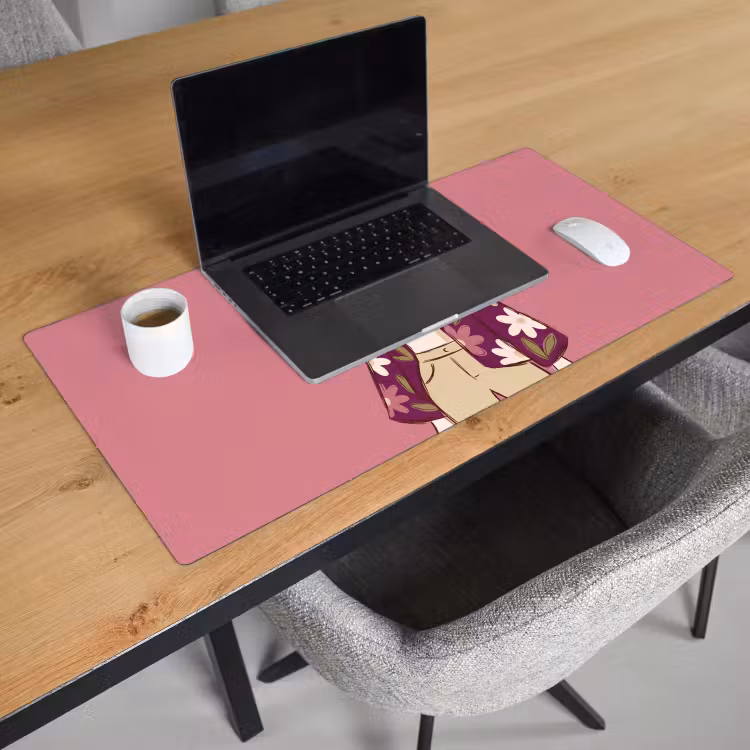 Bureau onderlegger - Vrouw - Hoed - Portret - Illustratie - Roze — 3