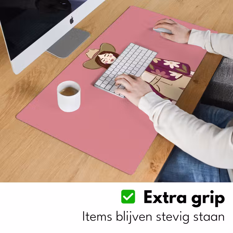 Bureau onderlegger - Vrouw - Hoed - Portret - Illustratie - Roze — 6