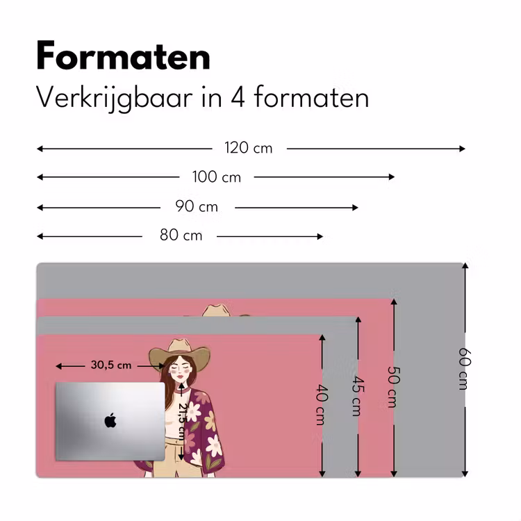 Bureau onderlegger - Vrouw - Hoed - Portret - Illustratie - Roze — 8
