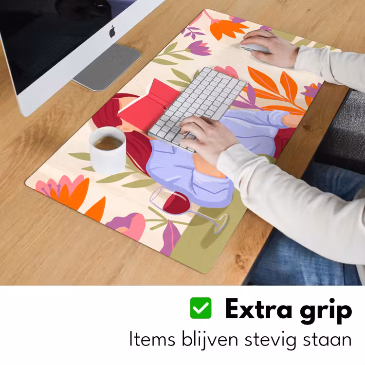 Bureau onderlegger - Vrouw - Lezen - Thuis - Modern - Bloemen — 6