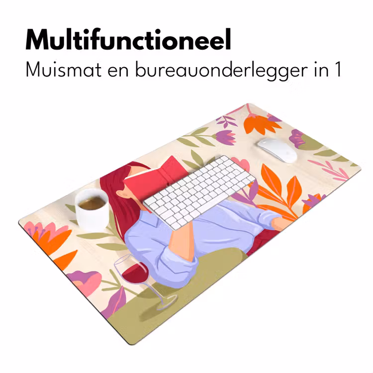 Bureau onderlegger - Vrouw - Lezen - Thuis - Modern - Bloemen — 7