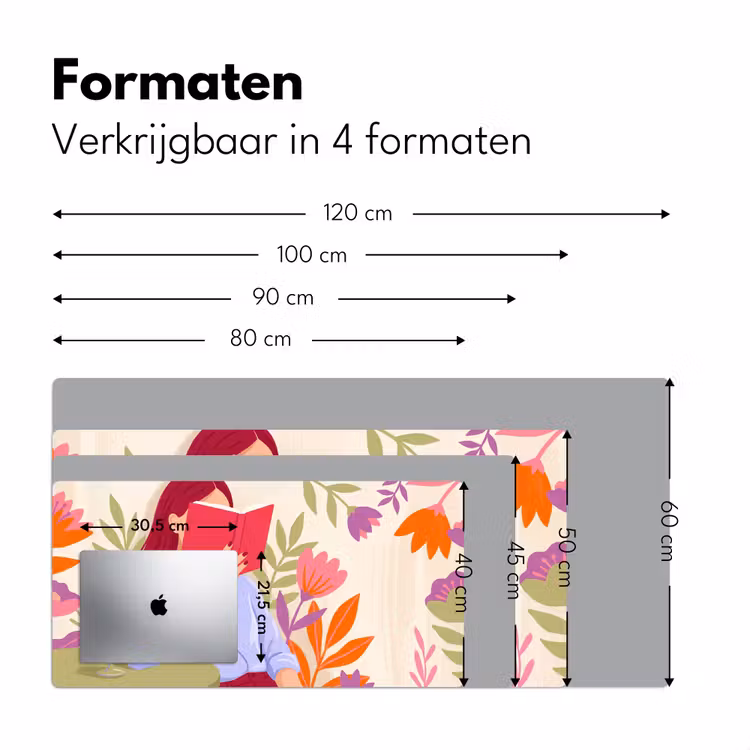 Bureau onderlegger - Vrouw - Lezen - Thuis - Modern - Bloemen — 8