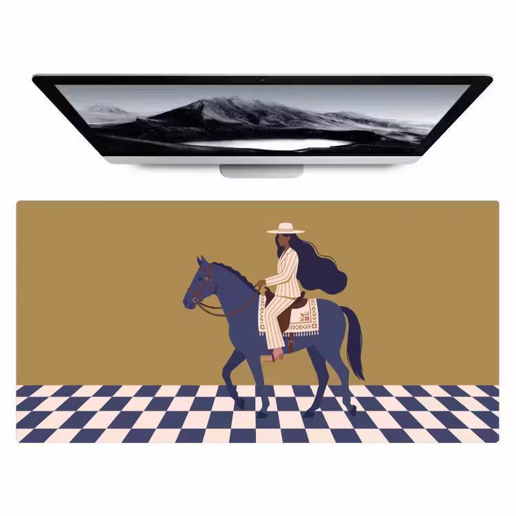 Bureau onderlegger - Vrouw - Paard - Rijden - Modern - Abstract — 1