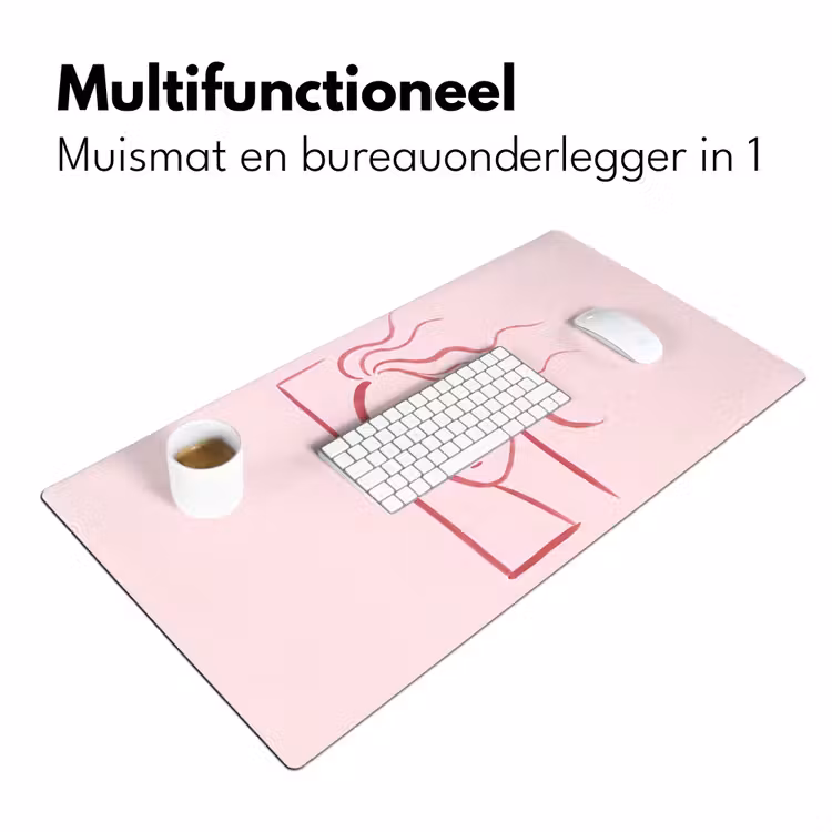 Bureau onderlegger - Vrouw - Portret - Abstract - Lijnkunst - Rood — 7