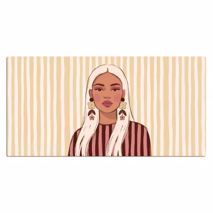 Bureau onderlegger - Vrouw - Portret - Illustratie - Modern - Roze — 2