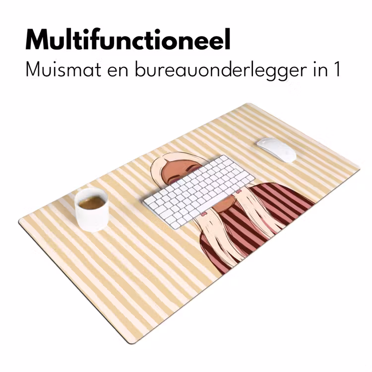 Bureau onderlegger - Vrouw - Portret - Illustratie - Modern - Roze — 7