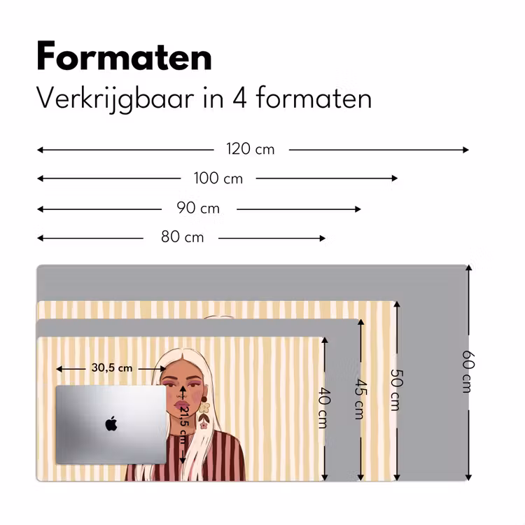 Bureau onderlegger - Vrouw - Portret - Illustratie - Modern - Roze — 8