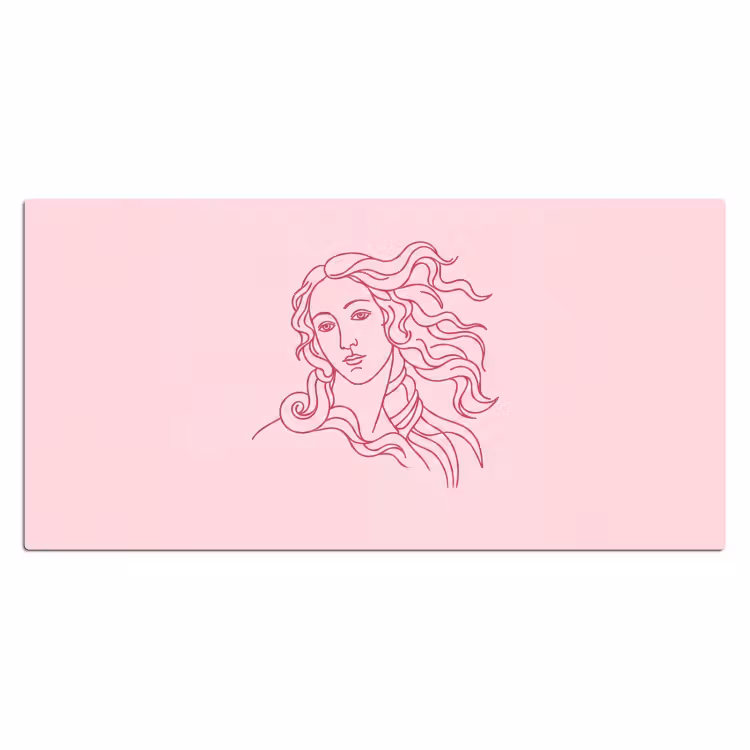 Bureau onderlegger - Vrouw - Portret - Klassiek - Line-art - Roze — 2