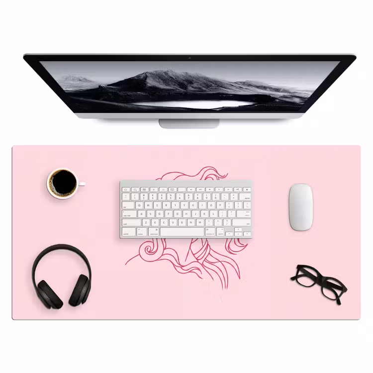 Bureau onderlegger - Vrouw - Portret - Klassiek - Line-art - Roze — 4