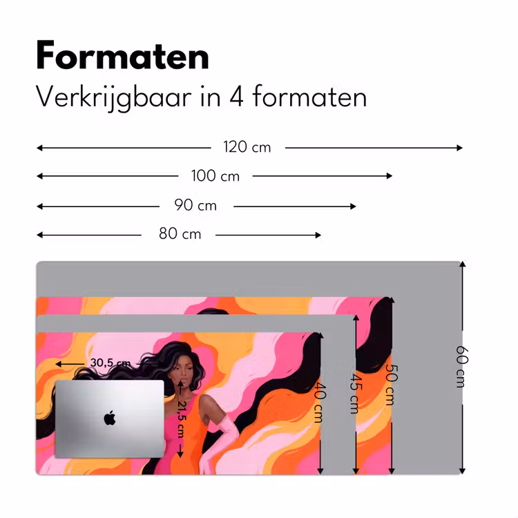 Bureau onderlegger - Vrouw - Portret - Kleurrijk - Modern - Kunst — 8