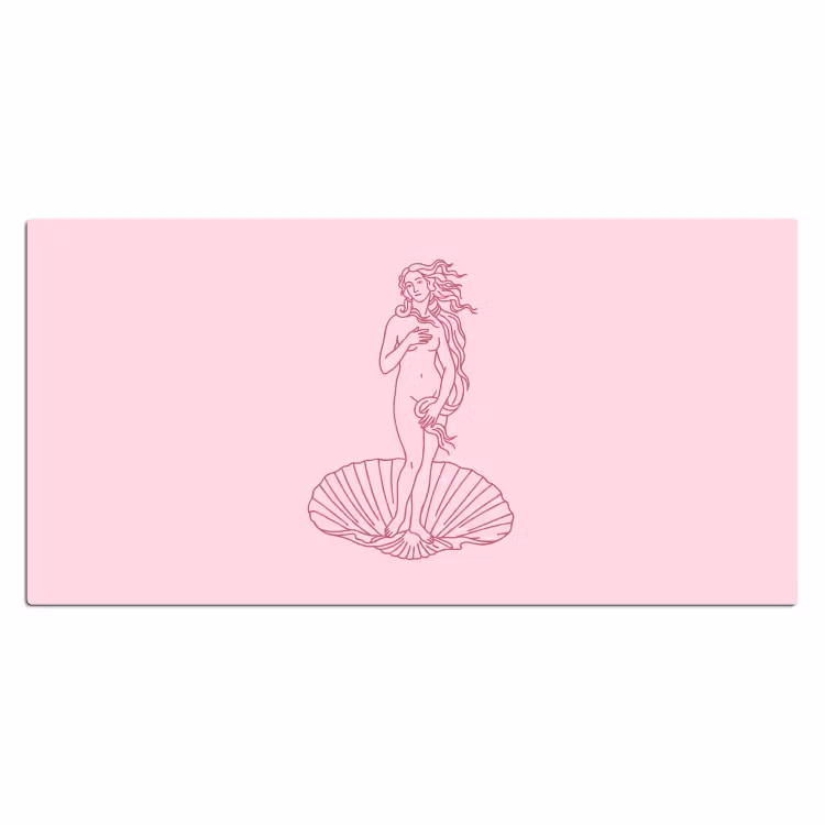 Bureau onderlegger - Vrouw - Schelp - Kunst - Lijntekening - Roze — 2