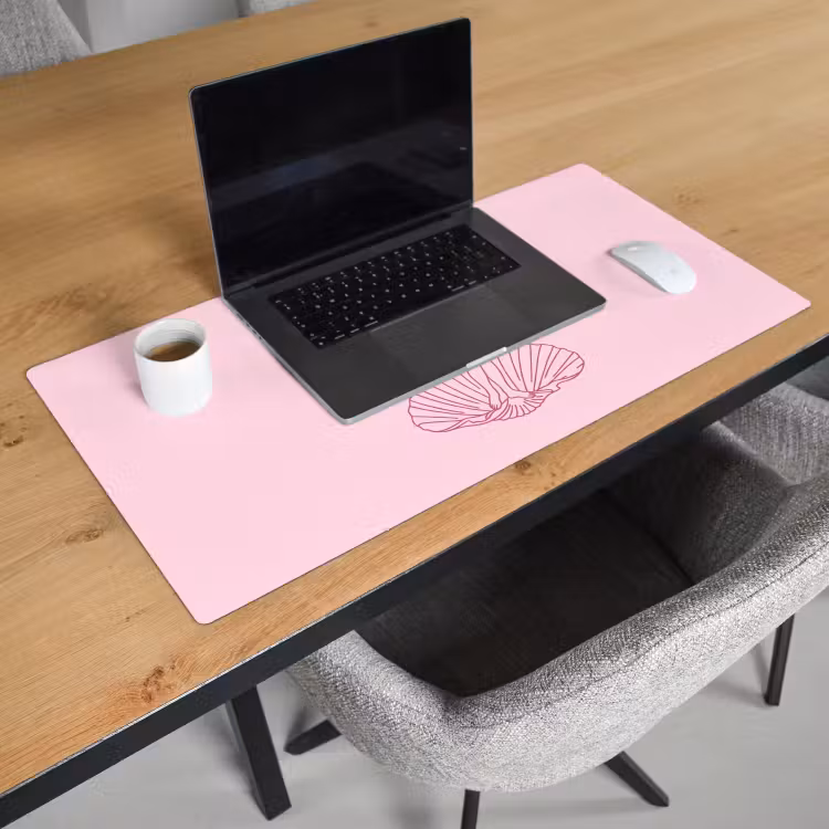Bureau onderlegger - Vrouw - Schelp - Kunst - Lijntekening - Roze — 3