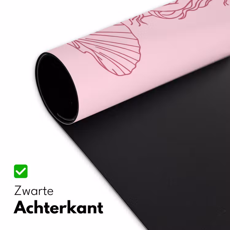 Bureau onderlegger - Vrouw - Schelp - Kunst - Lijntekening - Roze — 5