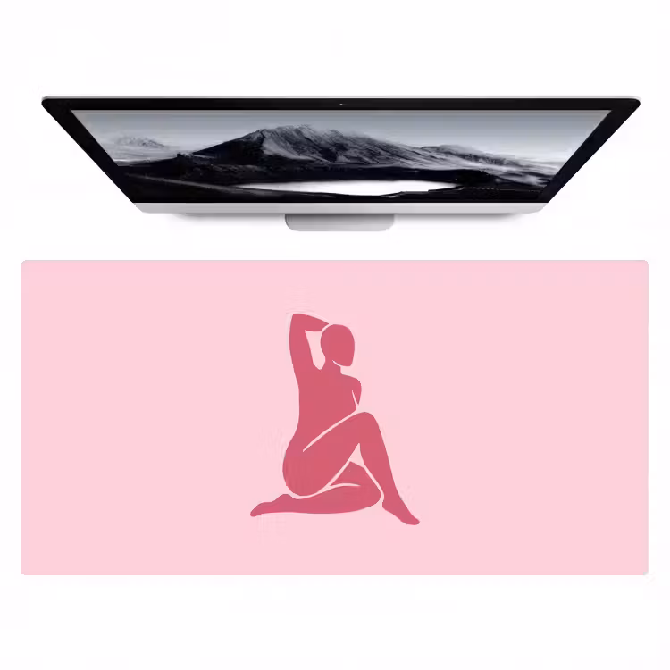Bureau onderlegger - Vrouw - Silhouet - Abstract - Modern - Roze — 1