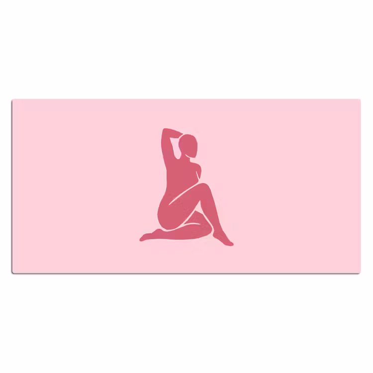 Bureau onderlegger - Vrouw - Silhouet - Abstract - Modern - Roze — 2