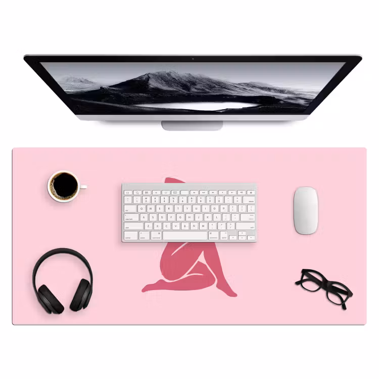 Bureau onderlegger - Vrouw - Silhouet - Abstract - Modern - Roze — 4