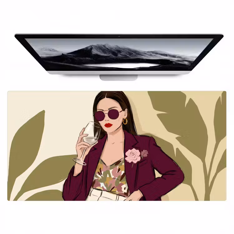 Bureau onderlegger - Vrouw - Wijn - Portret - Mode - Modern — 1