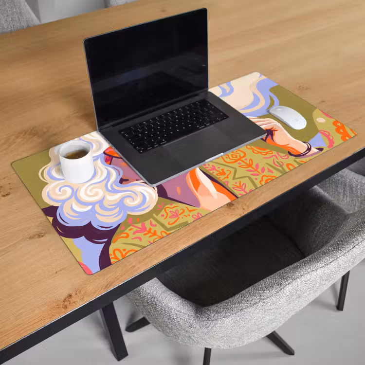 Bureau onderlegger - Vrouw - Zonnebril - Portret - Modern - Kleurrijk — 3