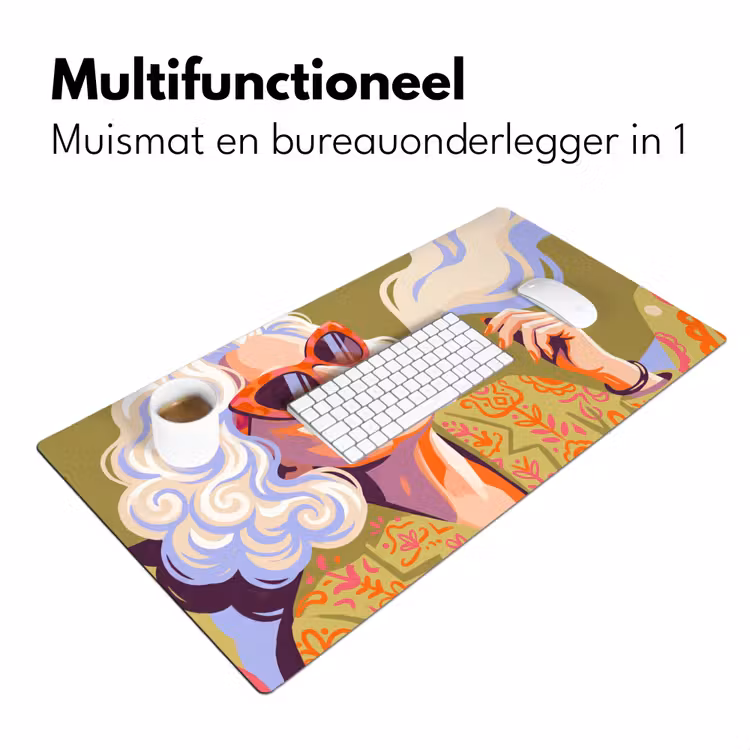 Bureau onderlegger - Vrouw - Zonnebril - Portret - Modern - Kleurrijk — 7
