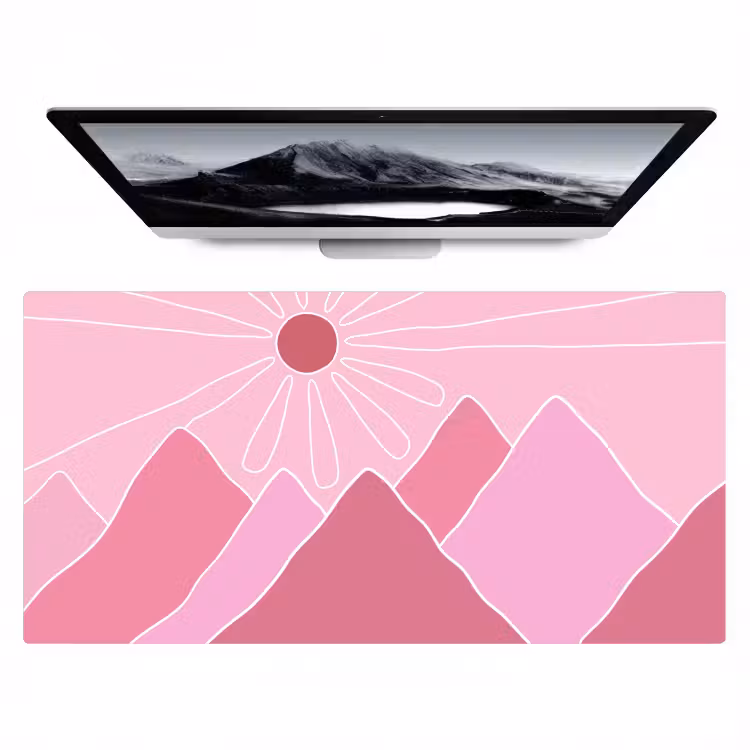 Bureau onderlegger - Zon - Bergen - Natuur - Abstract - Roze — 1