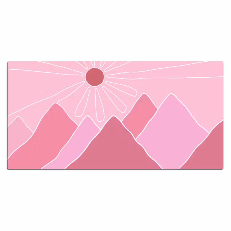 Bureau onderlegger - Zon - Bergen - Natuur - Abstract - Roze — 2