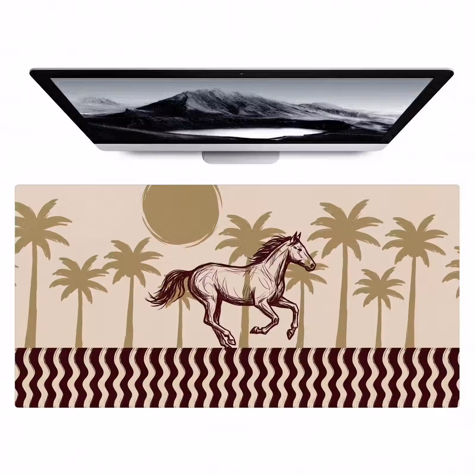 Bureau onderlegger - Paard - Galopperend - Woestijn - Illustratie — 1