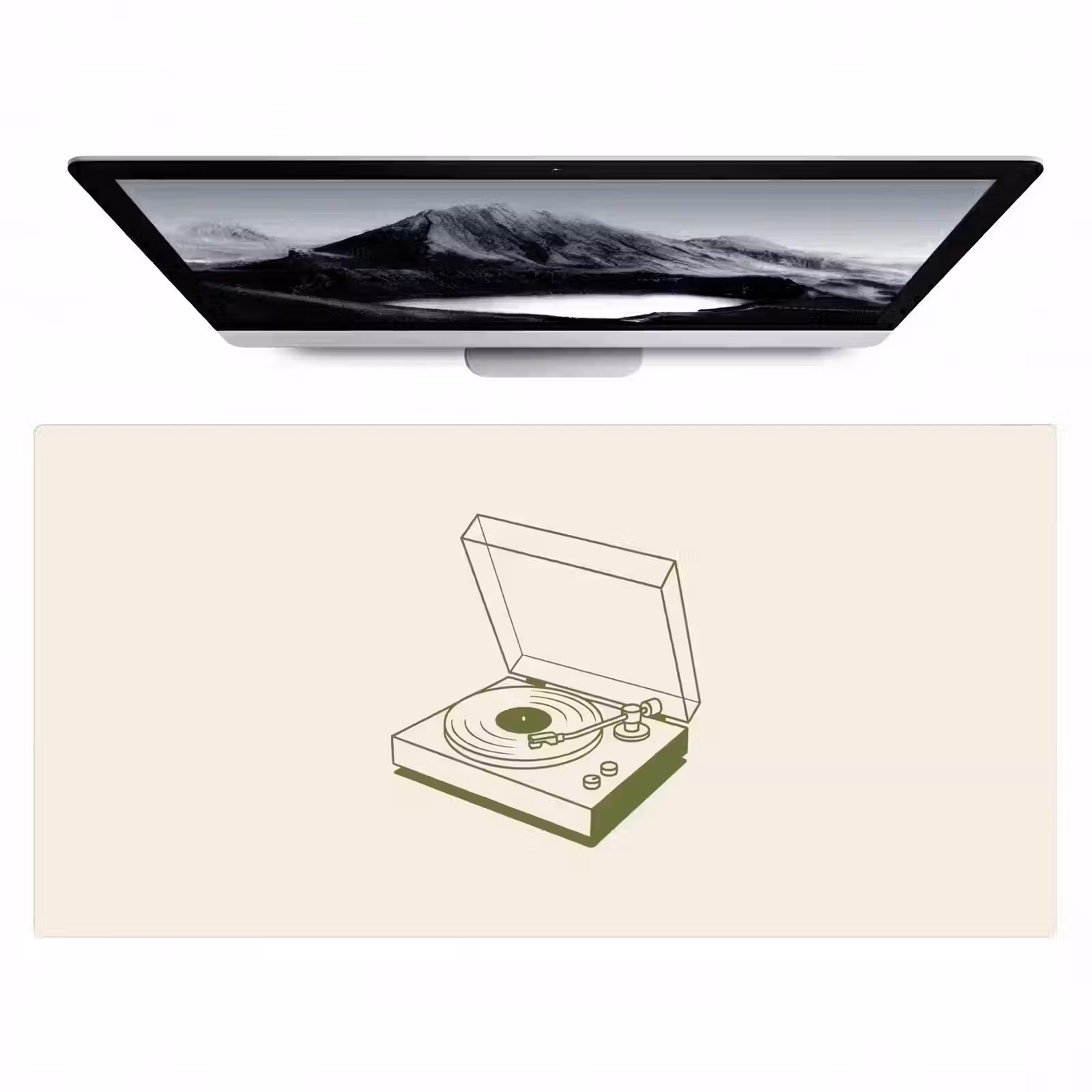 Bureau onderlegger - Platenspeler - Vinyl - Muziek - Minimalistisch - Groen — 1
