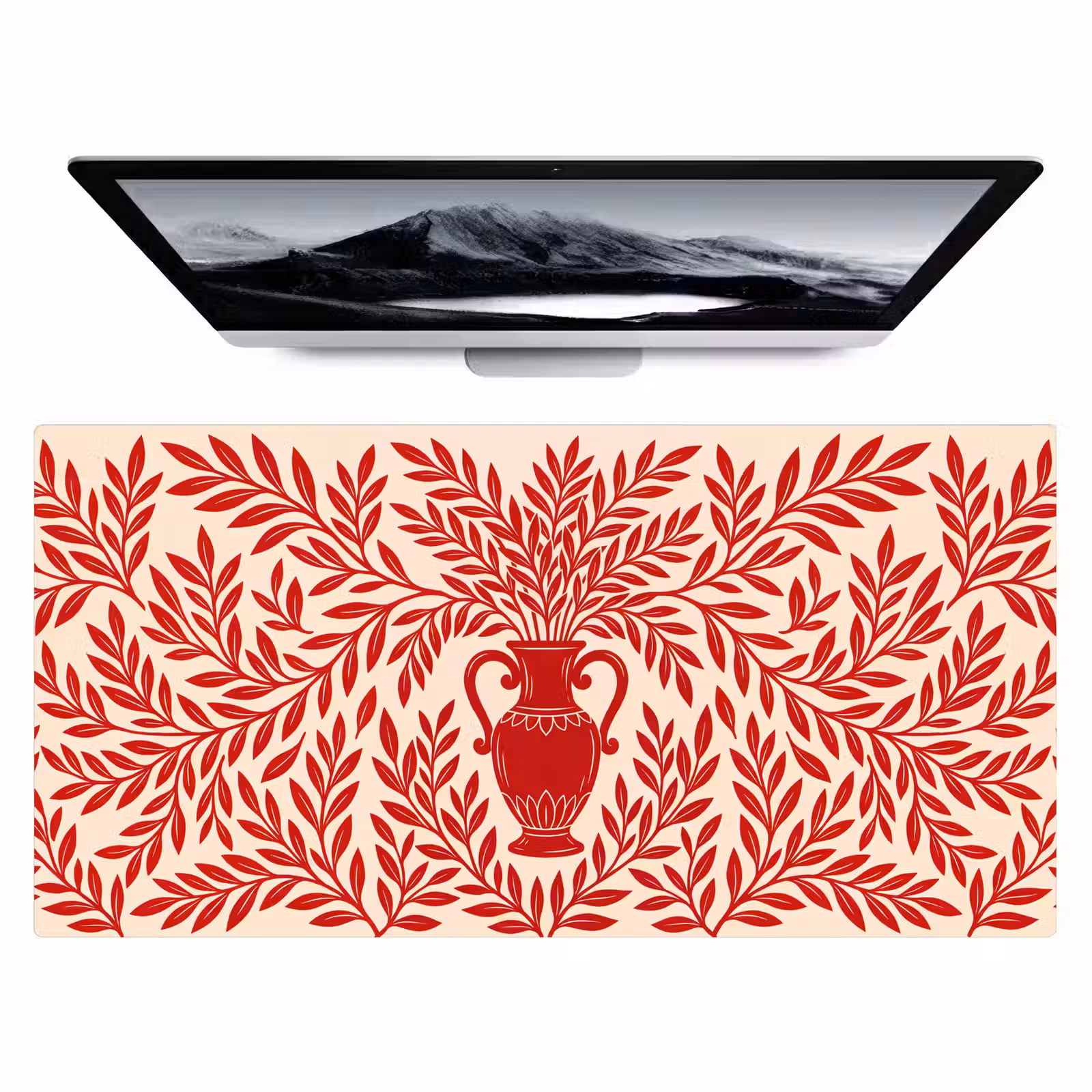 Bureau onderlegger - Vaas - Planten - Decoratie - Abstract - Rood — 1